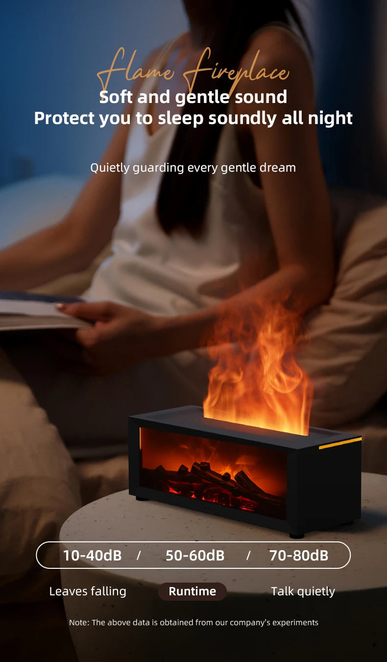 LED Fireplace Essential Oil Diffuser – Flame Effect Air Humidifier with Remote, Auto-Off & Aroma Therapy | Ideal Home & Gift"