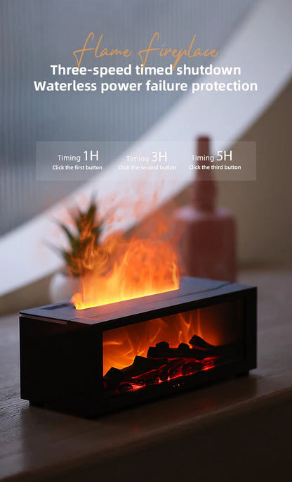 LED Fireplace Essential Oil Diffuser – Flame Effect Air Humidifier with Remote, Auto-Off & Aroma Therapy | Ideal Home & Gift"