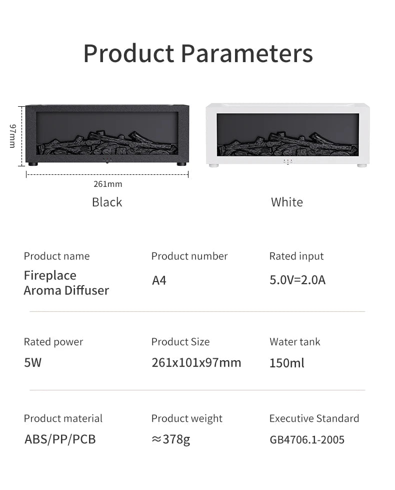 LED Fireplace Essential Oil Diffuser – Flame Effect Air Humidifier with Remote, Auto-Off & Aroma Therapy | Ideal Home & Gift"