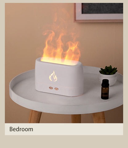"Flame Aroma Diffuser & Humidifier – Silent Essential Oil Diffuser for Home & Bedroom | 2-in-1 Air Purifier with LED Flame Effect"