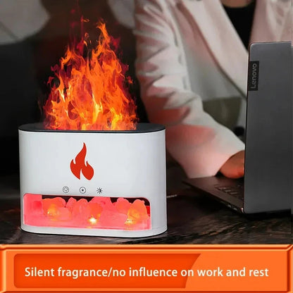 Lexzonq 3D Flame Aroma Diffuser – Ultrasonic Cool Mist Humidifier with LED Fire Effect, Essential Oil Scent Diffuser &amp; Air Purifier for Home &amp; Office