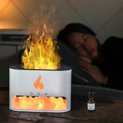 Lexzonq 3D Flame Aroma Diffuser – Ultrasonic Cool Mist Humidifier with LED Fire Effect, Essential Oil Scent Diffuser &amp; Air Purifier for Home &amp; Office