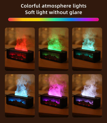 LED Fireplace Essential Oil Diffuser – Flame Effect Air Humidifier with Remote, Auto-Off & Aroma Therapy | Ideal Home & Gift"