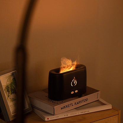 "Flame Aroma Diffuser & Humidifier – Silent Essential Oil Diffuser for Home & Bedroom | 2-in-1 Air Purifier with LED Flame Effect"